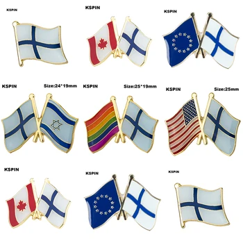  Finsko Zastavo Značko Broška Natinal Broške Zastavo Broške Državi Zastave Značko