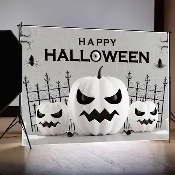  LUNA.QG Ozadje Happy Halloween Black White Spider Web Jack Luč O Fotografiji v Ozadju Siva Sveče Luči Stranka Banner
