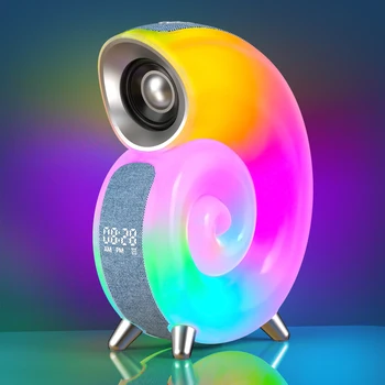  Spalnica Conch Okolja Noč Svetlobe Podporo Bluetooth Zvočniki APP Nadzor 256 RGB Načini Utripa Glasbe Desk Budilka Zvočnik