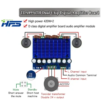  Ultra High Power Digitalni Ojačevalnik Modul AC 24V Stereo TDA8954TH Dvojno Čip 2x420W IS-M252 Digitalni Ojačevalnik Odbor